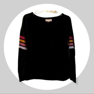 Retro striped Black long sleeve shirt